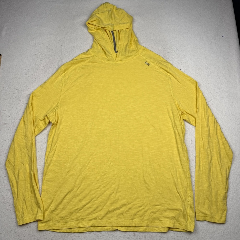 Tasc Hoodie Mens XL Yellow Lightweight Bamboo Performance Pullover Long Sleeve